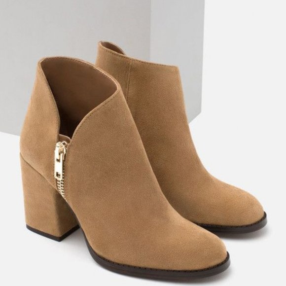 Suede Ankle Cowgirl Boots - Picture 1 of 8
